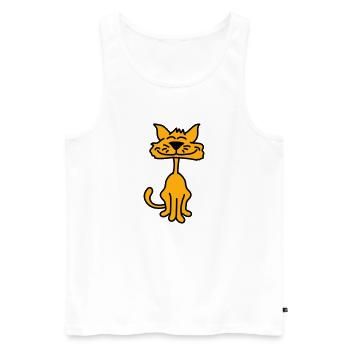 Pretty Cat Looking Happy Cheerful Smiling - Men's Premium Organic Tank Top - white - Front - Michal (187cm)