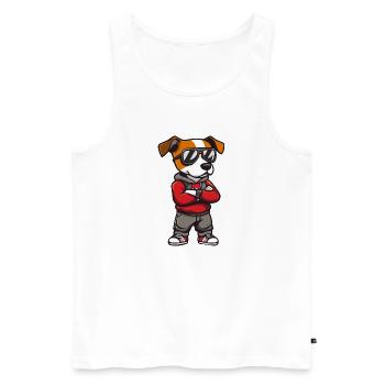 Jack Russel Terrier - Männer Premium Bio Tank Top - Weiß - Vorne - AI Model Male 178 light (178cm)