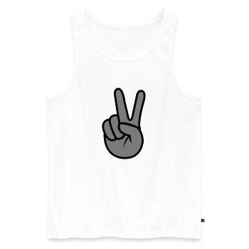 Peace Hand - Männer Premium Bio Tank Top - Weiß - Vorne - AI Model Male 178 light (178cm)