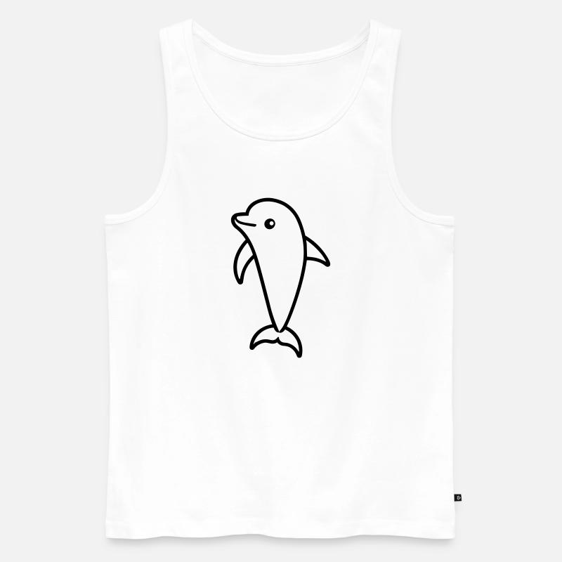 Delfin - Männer Premium Bio Tank Top - Weiß