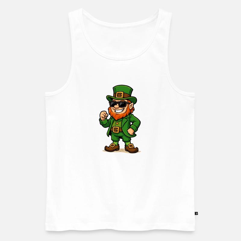 leprechaun sonnenbrille comic - Männer Premium Bio Tank Top - Weiß