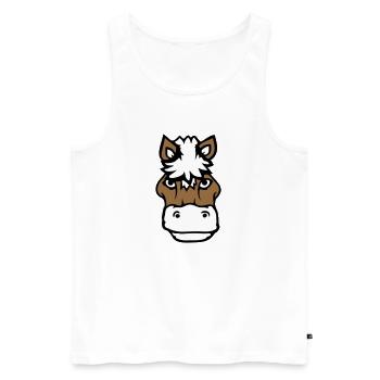Pferd Süß Pony Fohlen Pferdemädchen Niedlich Comic - Männer Premium Bio Tank Top - Weiß - Vorne - AI Model Male 178 light (178cm)