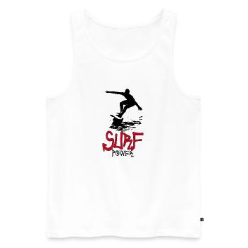 surf - Men's Premium Organic Tank Top - white - Front - Michal (187cm)