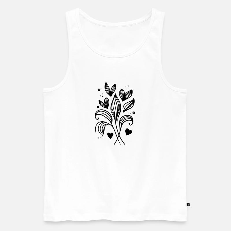 Zweig Ast Herzen - Männer Premium Bio Tank Top - Weiß