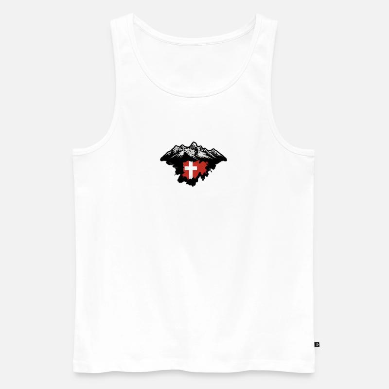 Schweizer Flagge - Männer Premium Bio Tank Top - Weiß