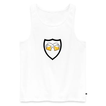 Emblème de la bière 3c - Débardeur bio Premium Homme - blanc - Devant - AI Model Male 178 light (178cm)