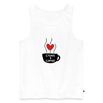 Radfahren & Kaffee. - Männer Premium Bio Tank Top - Weiß - Vorne - Michal (187cm)