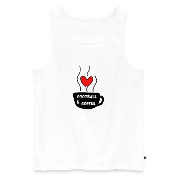 Fußball & Kaffee - Männer Premium Bio Tank Top - Weiß - Vorne - Michal (187cm)