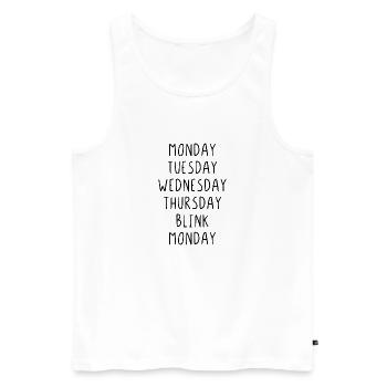 Monday Tuesday Wednesday Thursday Blink - Männer Premium Bio Tank Top - Weiß - Vorne - AI Model Male 178 light (178cm)