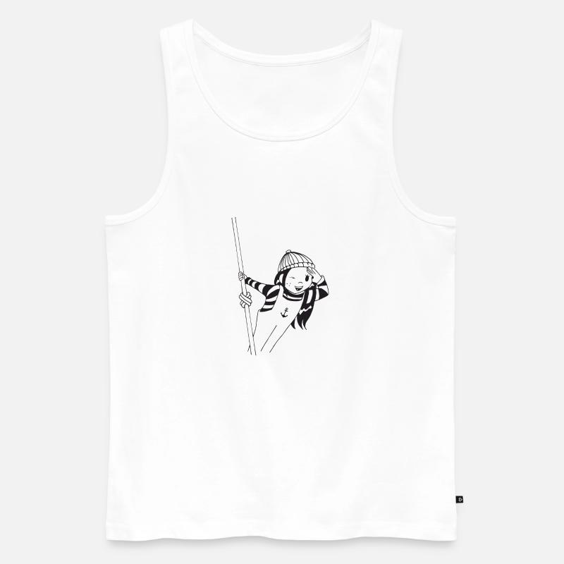 Matrose das Mädchen - Männer Premium Bio Tank Top - Weiß