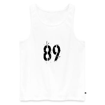 Nummer 89 - Männer Premium Bio Tank Top - Weiß - Vorne - AI Model Male 178 light (178cm)