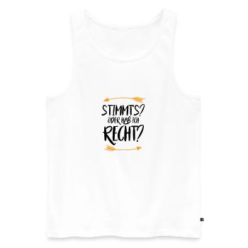 Stimmt s oder hab ich recht - Männer Premium Bio Tank Top - Weiß - Vorne - AI Model Male 178 light (178cm)