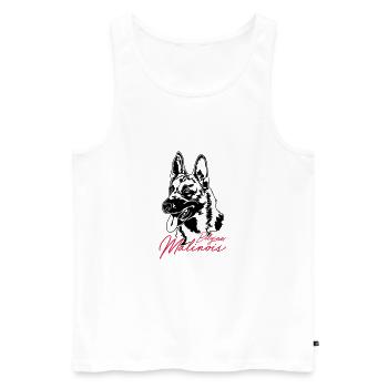 Belgian Malinois Hundesport Hund Hunde Wilsigns - Männer Premium Bio Tank Top - Weiß - Vorne - AI Model Male 178 light (178cm)