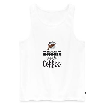 Instant Engineer - Just Add Coffee - Männer Premium Bio Tank Top - Weiß - Vorne - AI Model Male 178 light (178cm)