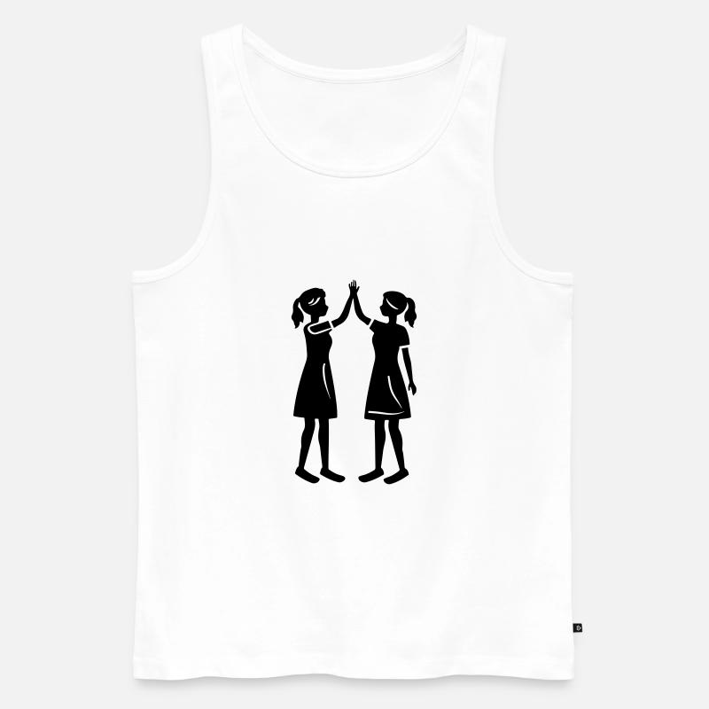 Freundschaft Mädels Beste Freundin - Männer Premium Bio Tank Top - Weiß