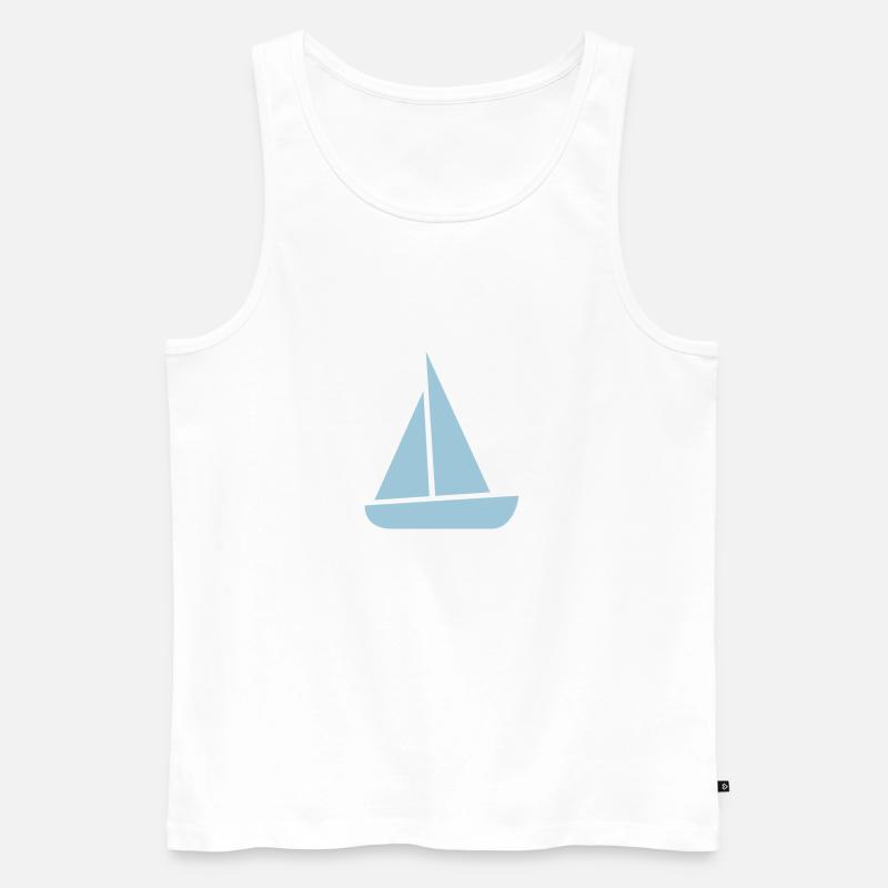 Segelboot - Männer Premium Bio Tank Top - Weiß