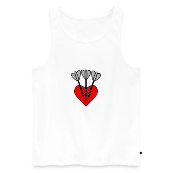 3 darts in a red heart - Men's Premium Organic Tank Top - white - Front - Michal (187cm)