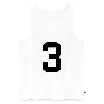 Number 3 - Männer Premium Bio Tank Top - Weiß - Vorne - Michal (187cm)