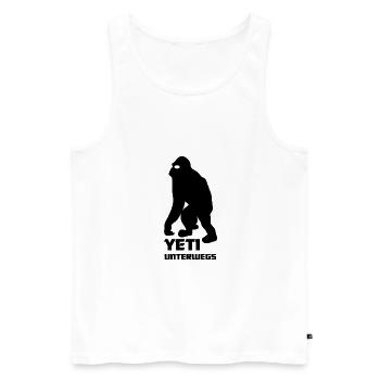 Yeti unterwegs, Schneemensch gesehen, Bigfoot - Männer Premium Bio Tank Top - Weiß - Vorne - Michal (187cm)