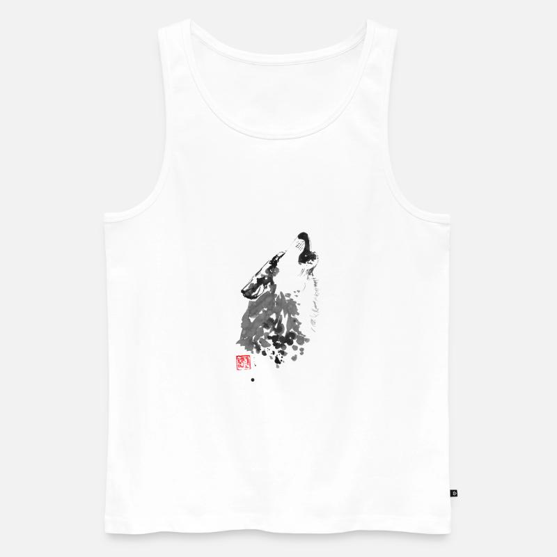 Wolf - Männer Premium Bio Tank Top - Weiß