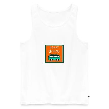 ALLES GUTE ZUM GEBURTSTAG. ALLES GUTE ZUM GEBURTSTAG. JAHRESTAG. - Männer Premium Bio Tank Top - Weiß - Vorne - Michal (187cm)