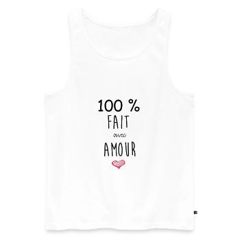100% FAIT AVEC AMOUR - Débardeur bio Premium Homme - blanc - Devant - Michal (187cm)