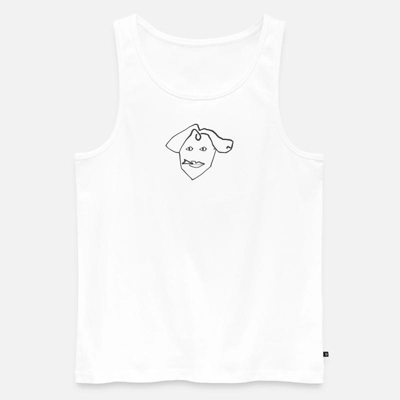 Frau mit Zigarre - Männer Premium Bio Tank Top - Weiß