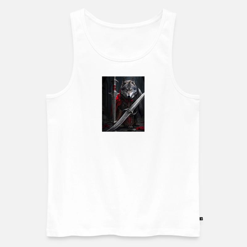 WolfSwordDevil1 - Männer Premium Bio Tank Top - Weiß
