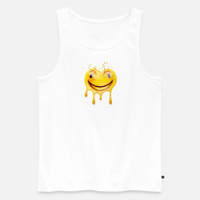 das zerlaufende Lachen - Männer Premium Bio Tank Top - Weiß