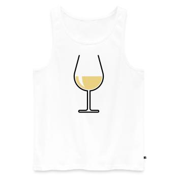 XWeißwein Glass Belly Open (White Wine / Wine / 2C) - Men's Premium Organic Tank Top - white - Front - Michal (187cm)