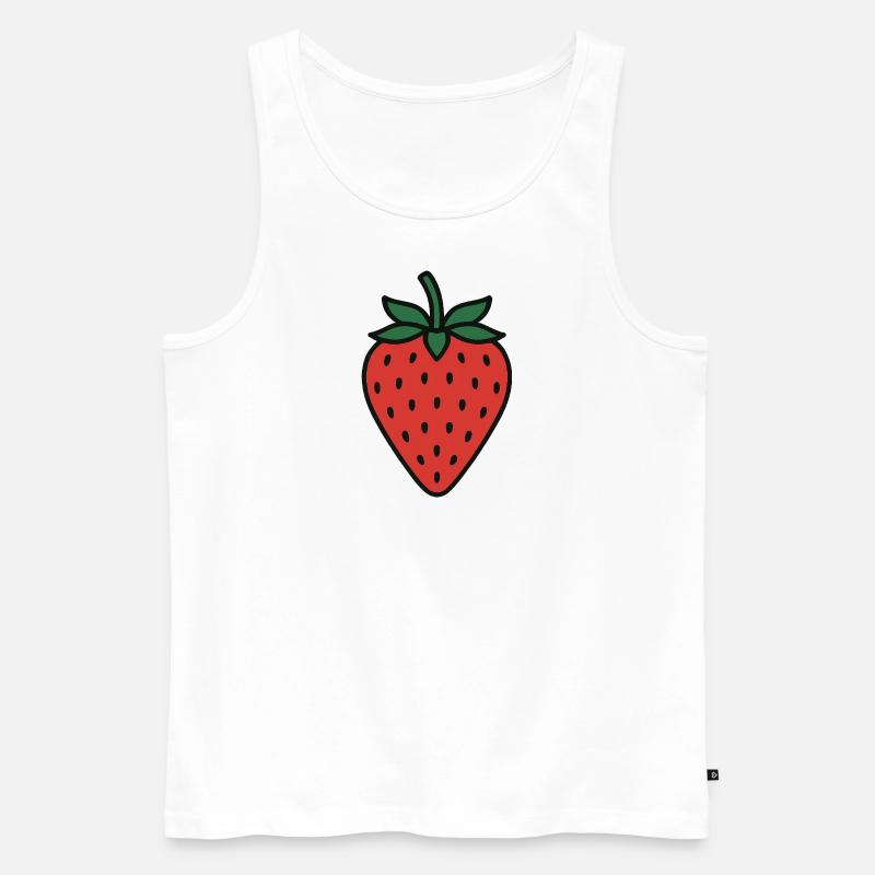 Erdbeere - Männer Premium Bio Tank Top - Weiß