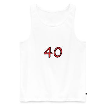 40. 40 YEARS. 40th ANNIVERSARY. 40TH ANNIVERSARY. - Men's Premium Organic Tank Top - white - Front - Michal (187cm)