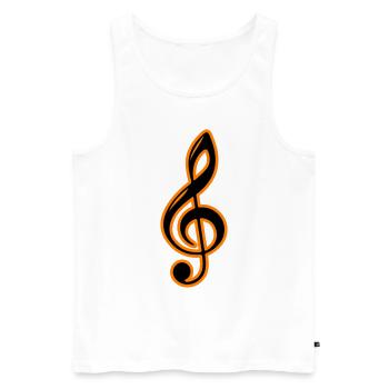 Clé de symbole de notes de musique - Débardeur bio Premium Homme - blanc - Devant - AI Model Male 178 light (178cm)