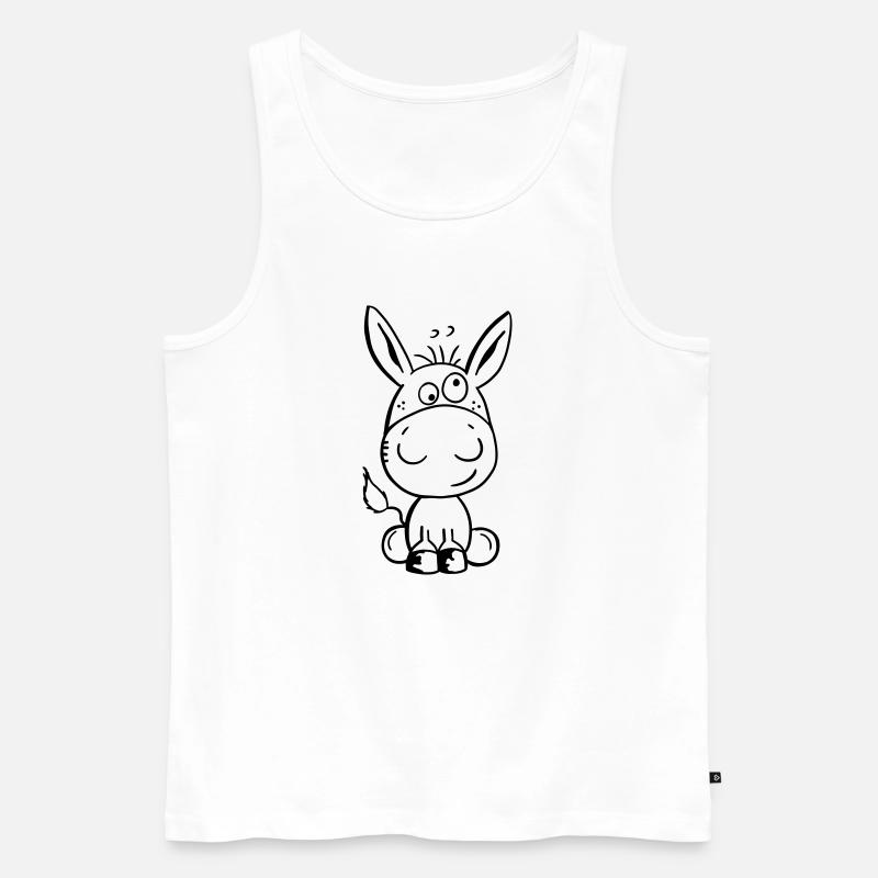 Eselchen Comic Tier - Tiere - Esel - Männer Premium Bio Tank Top - Weiß