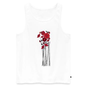 Pebble Flowers Illustration - Men's Premium Organic Tank Top - white - Front - AI Model Male 178 light (178cm)