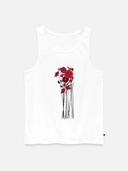 Pebble Flowers Illustration - Men's Premium Organic Tank Top - white