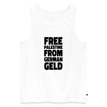 solidarity with Israel - Men's Premium Organic Tank Top - white - Front - AI Model Male 178 light (178cm)