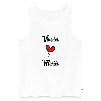 COUPLE. JUST MARRIED. EVJF. SAINT VALENTIN. LOVE. - Débardeur bio Premium Homme - blanc - Devant - Michal (187cm)