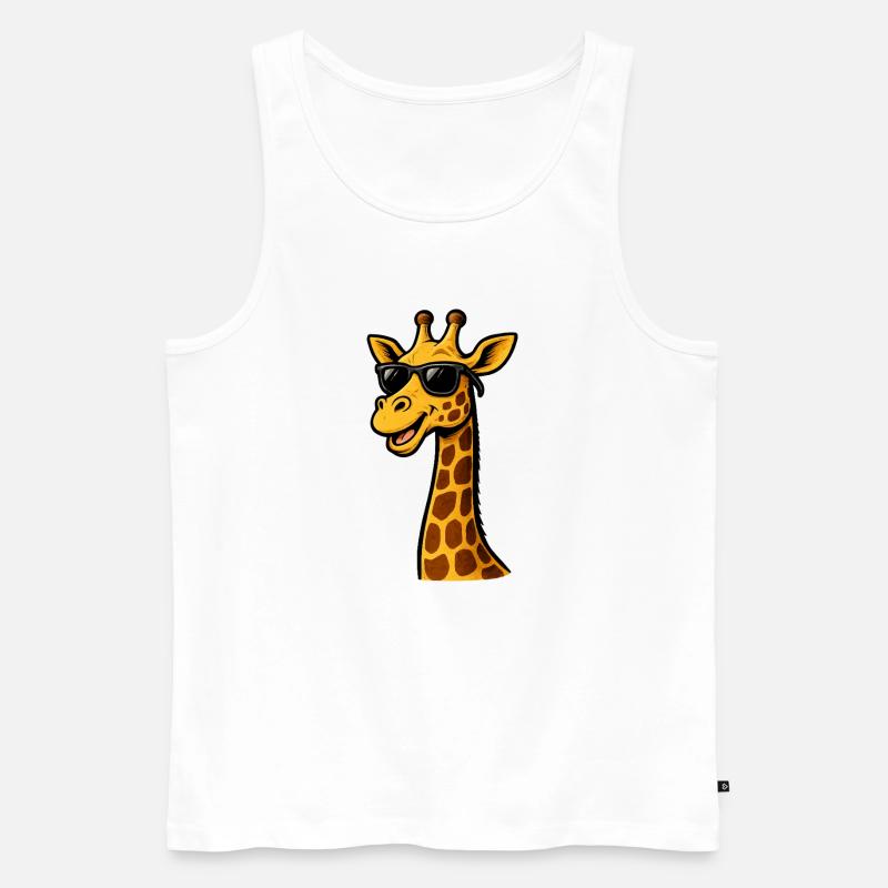 Giraffe mit Sonnenbrille - Männer Premium Bio Tank Top - Weiß