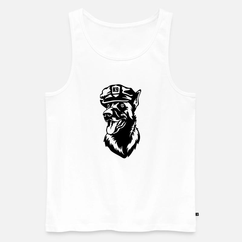 Malinois Kopf - Männer Premium Bio Tank Top - Weiß