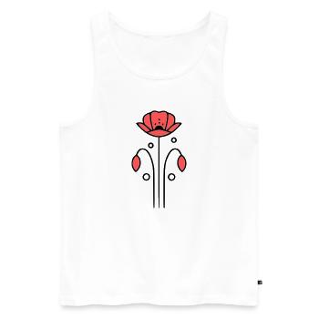 Coquelicots coquelicots minimaliste Line Art 7 - Débardeur bio Premium Homme - blanc - Devant - Michal (187cm)