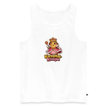 Kartoffel-Königin | Kartoffelkönigin (md) - Männer Premium Bio Tank Top - Weiß - Vorne - Michal (187cm)