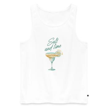 Salz Limette Fiesta - Männer Premium Bio Tank Top - Weiß - Vorne - Michal (187cm)