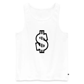 Dollar - Männer Premium Bio Tank Top - Weiß - Vorne - AI Model Male 178 light (178cm)