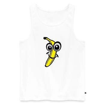 banane fruit smiley 611 - Débardeur bio Premium Homme - blanc - Devant - Michal (187cm)