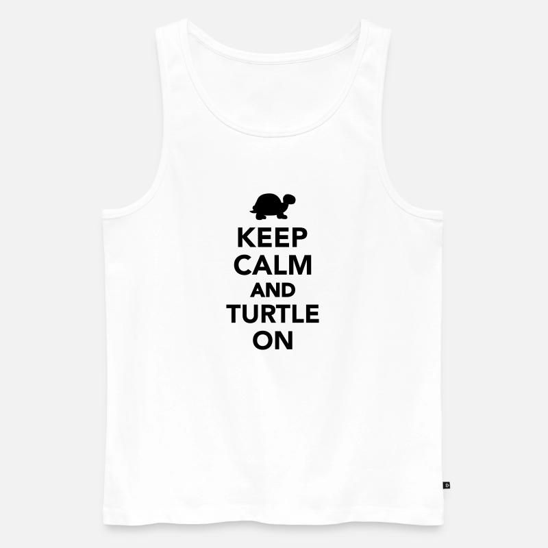 Keep calm and turtle on - Men's Premium Organic Tank Top - white