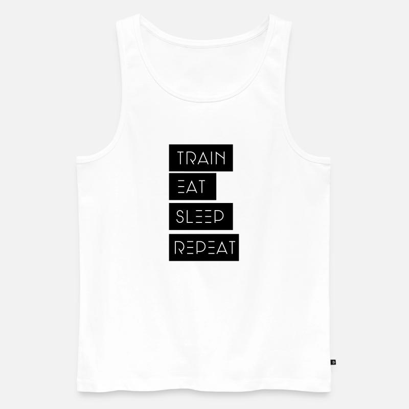 Train Eat sleep Repeat - Männer Premium Bio Tank Top - Weiß