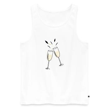 glass Cheers - Men's Premium Organic Tank Top - white - Front - Michal (187cm)