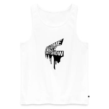 Welcome Shitshow Drops - Men's Premium Organic Tank Top - white - Front - Michal (187cm)