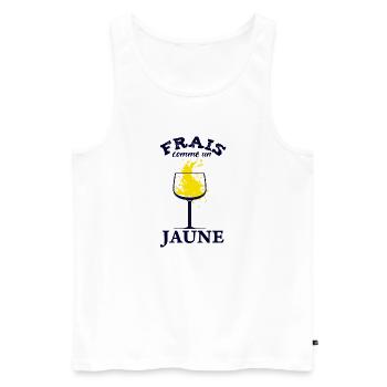 Pastis Apéro Humour Apéritif Frais Comme un Jaune - Débardeur bio Premium Homme - blanc - Devant - Michal (187cm)